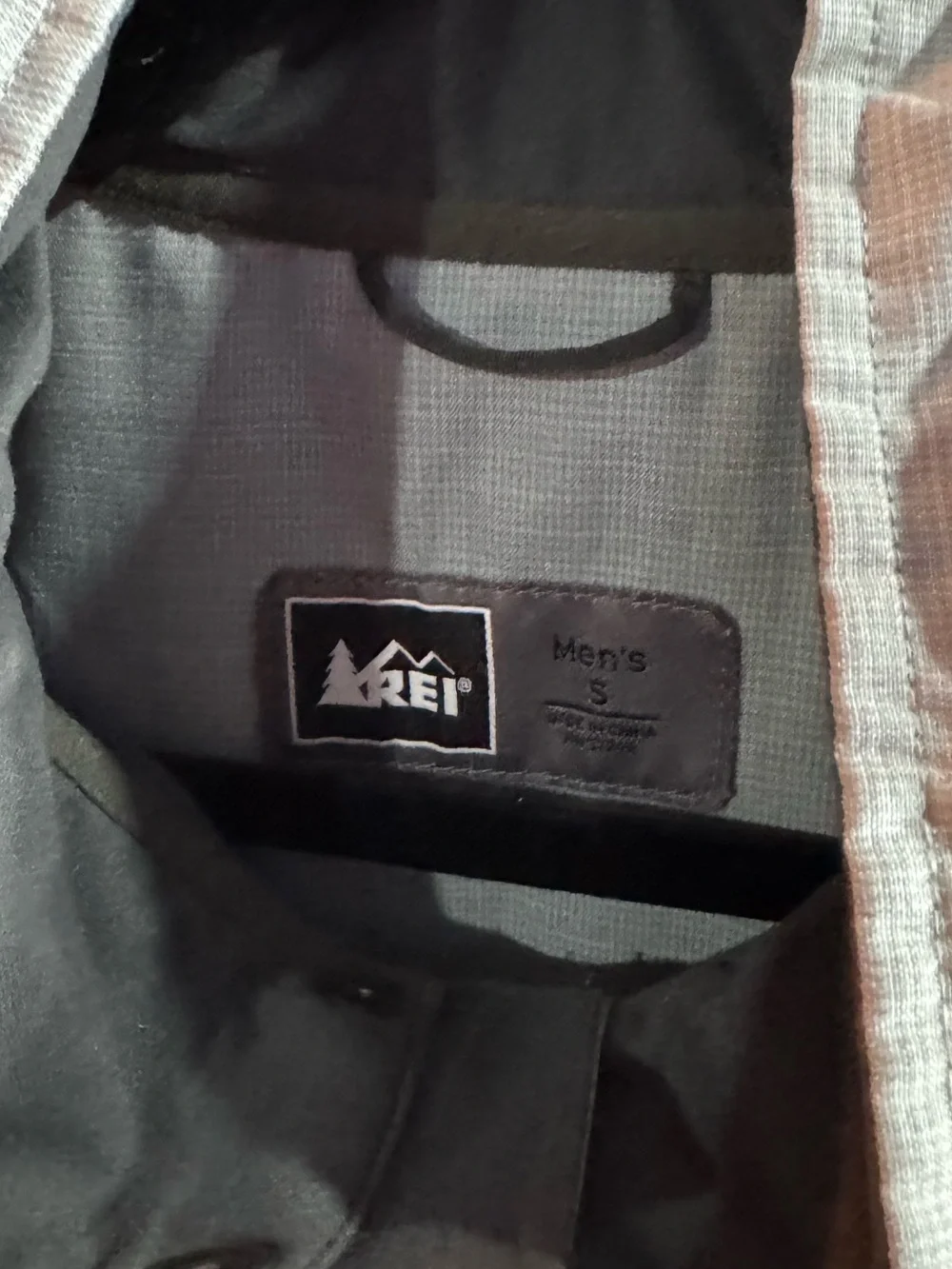 REI E1 Elements Light Gray Men's Zip Up Rain Jacket Size Small